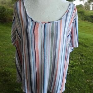 Cute scoop neck striped blouse